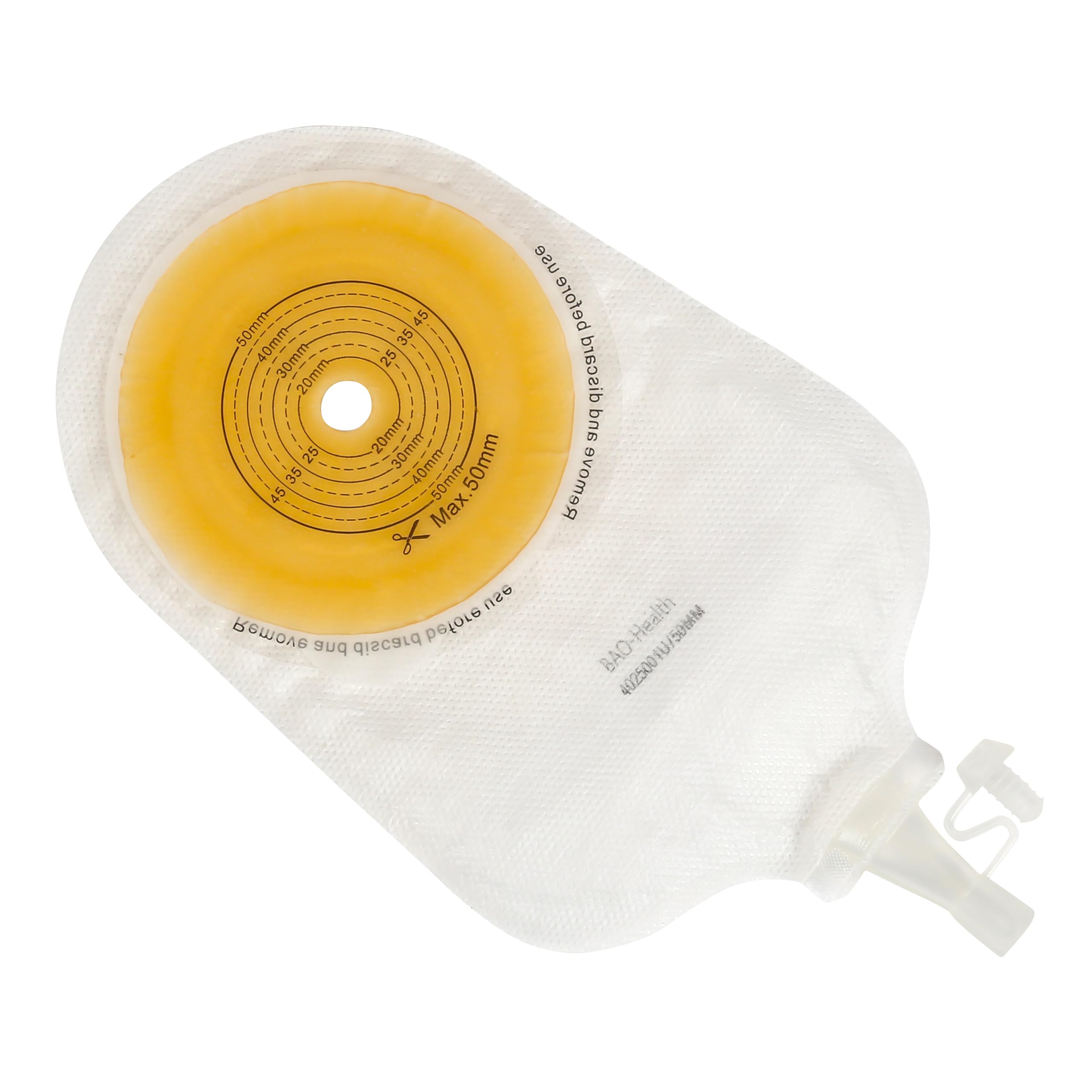 Paediatric One-Piece Urostomy Pouch with Anti-Reflux Valve & Screw Tap, Transparent, Cut-to-Fit 5–50mm, Pediatric Drainable Ostomy Bag (4025001) – Pack of 15-image-5
