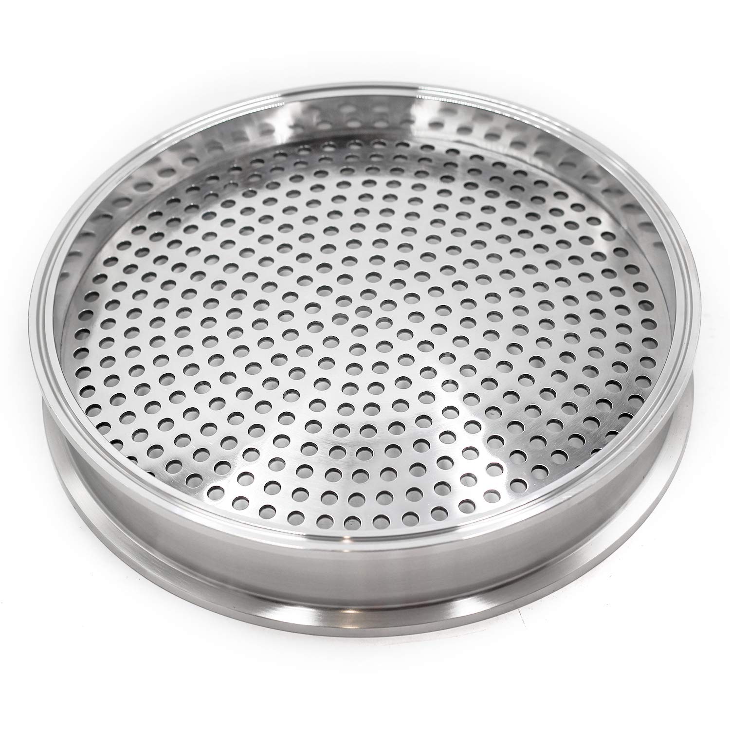 HFS(R) 12" Tri Clamp Filter Plate, Middle Weld, High Pressure Sanitary Fitting with 6mm Holes Stainless Steel 304