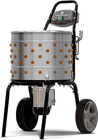 Yardbird 44204 Chicken Plucker, Easy On/Off Button, Integrated Hose and Cord Hooks, 20" Stainless Steel Tub, 1.2 HP Motor, 111 Natural Soft Fingers, Integrated Irrigation Ring and Included Y-Valve