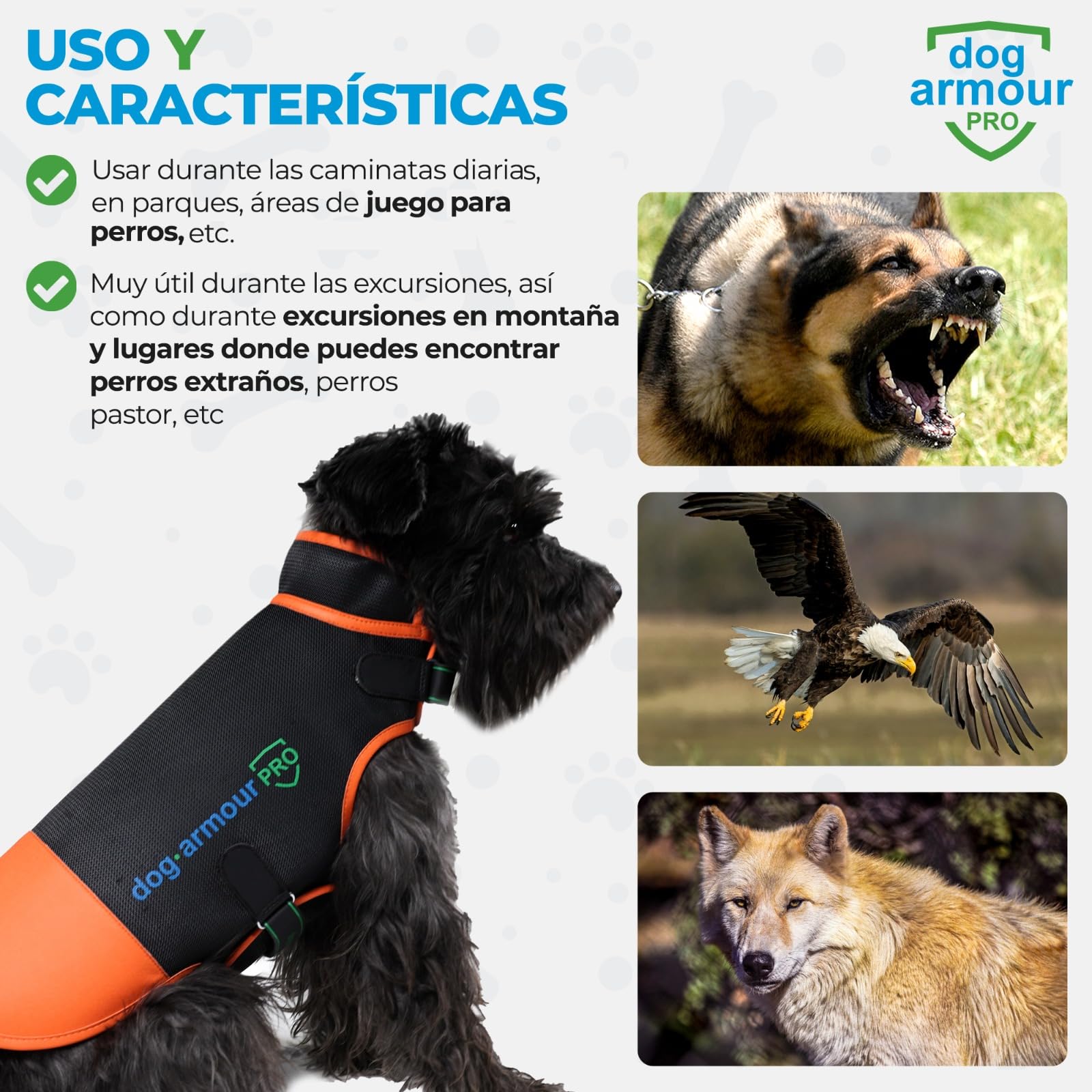 Arnés de protección para Perros: Protege a tu Mascota de ataques de Aves Rapaces y Otros Animales; Ajustable, sin estrangulamiento, Impermeable y Reflectante