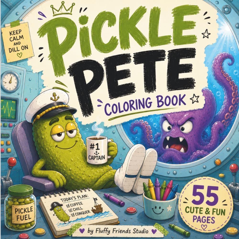 Pickle Pete: A Funny Pickle Coloring Book Featuring Cozy Adventures, Silly Situations and Relaxing Moments