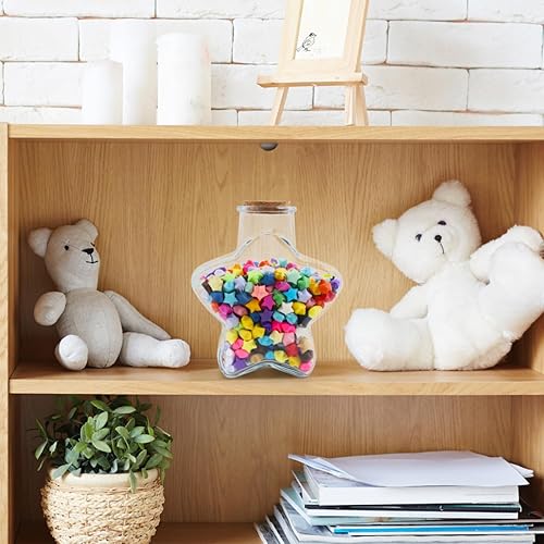 Miniatura 7 de Zerodeko Botellas de cristal con corcho con estrella – Mini botellas de deseos con 540 estrellas de origami y tiras de papel, kit de tarro de