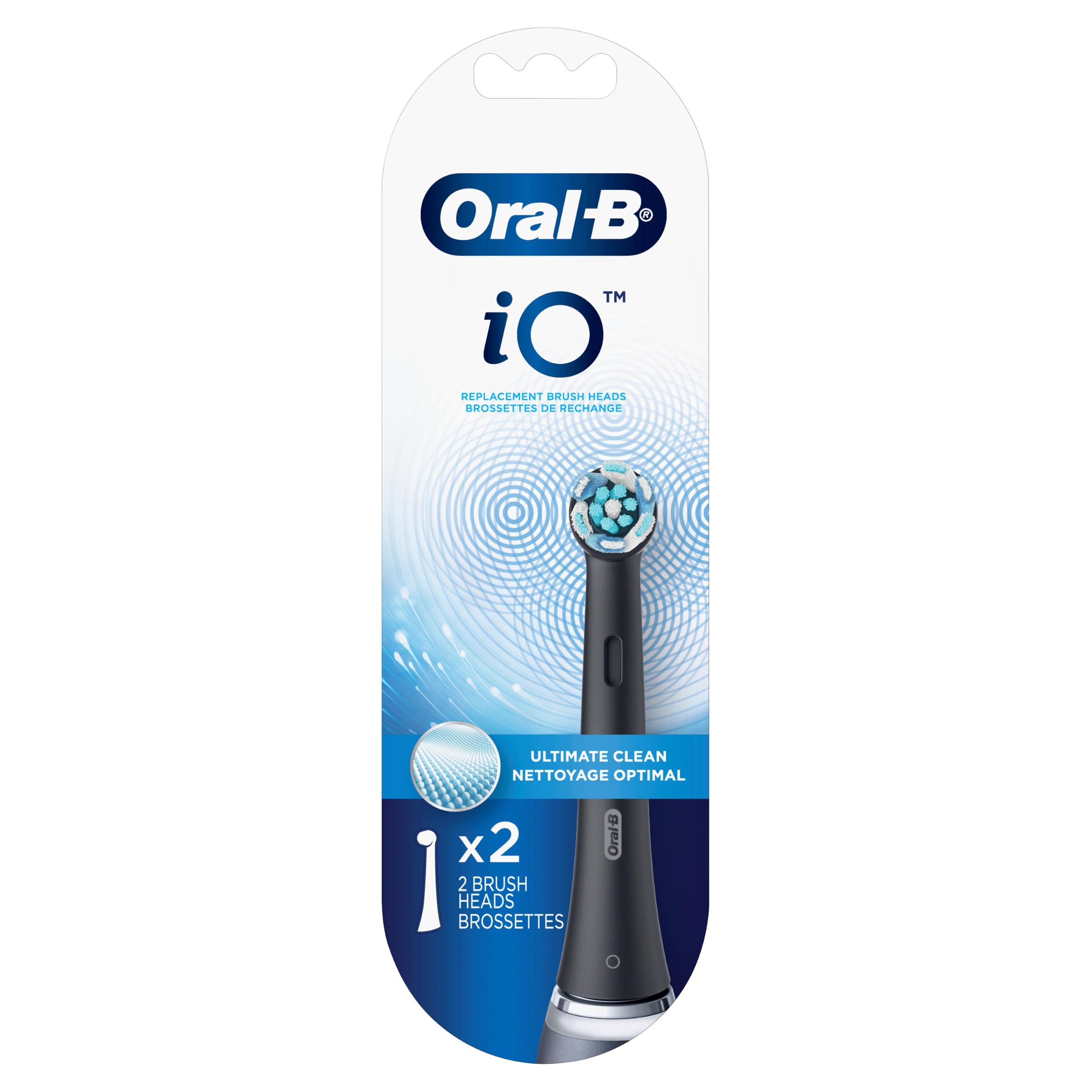 Oral-B iO - Testine di ricambio Ultimate Clean, colore nero, 2 pezzi