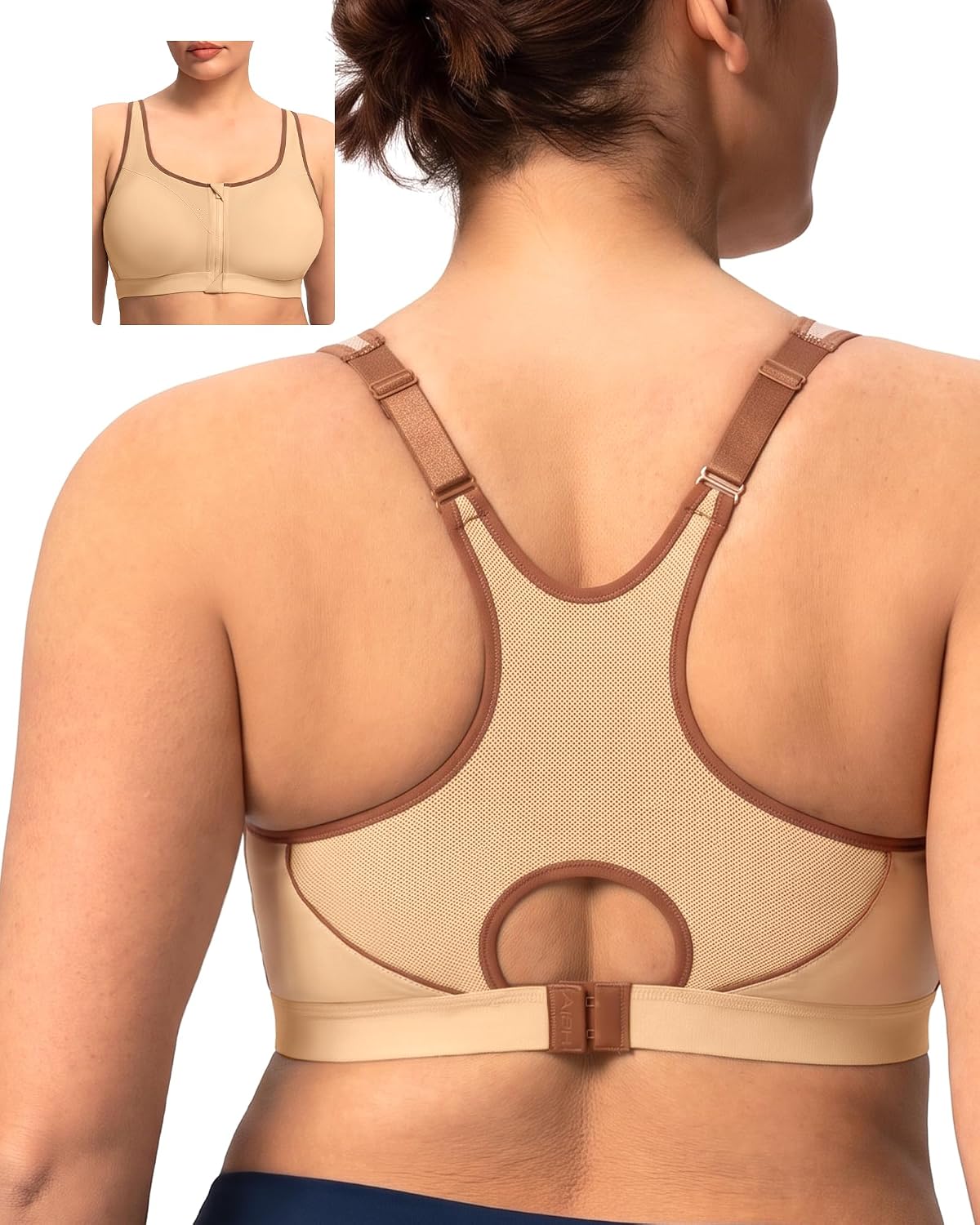 HSIA Sports Bras for Women High Support Large Bust FlexCore Racerback Lined
