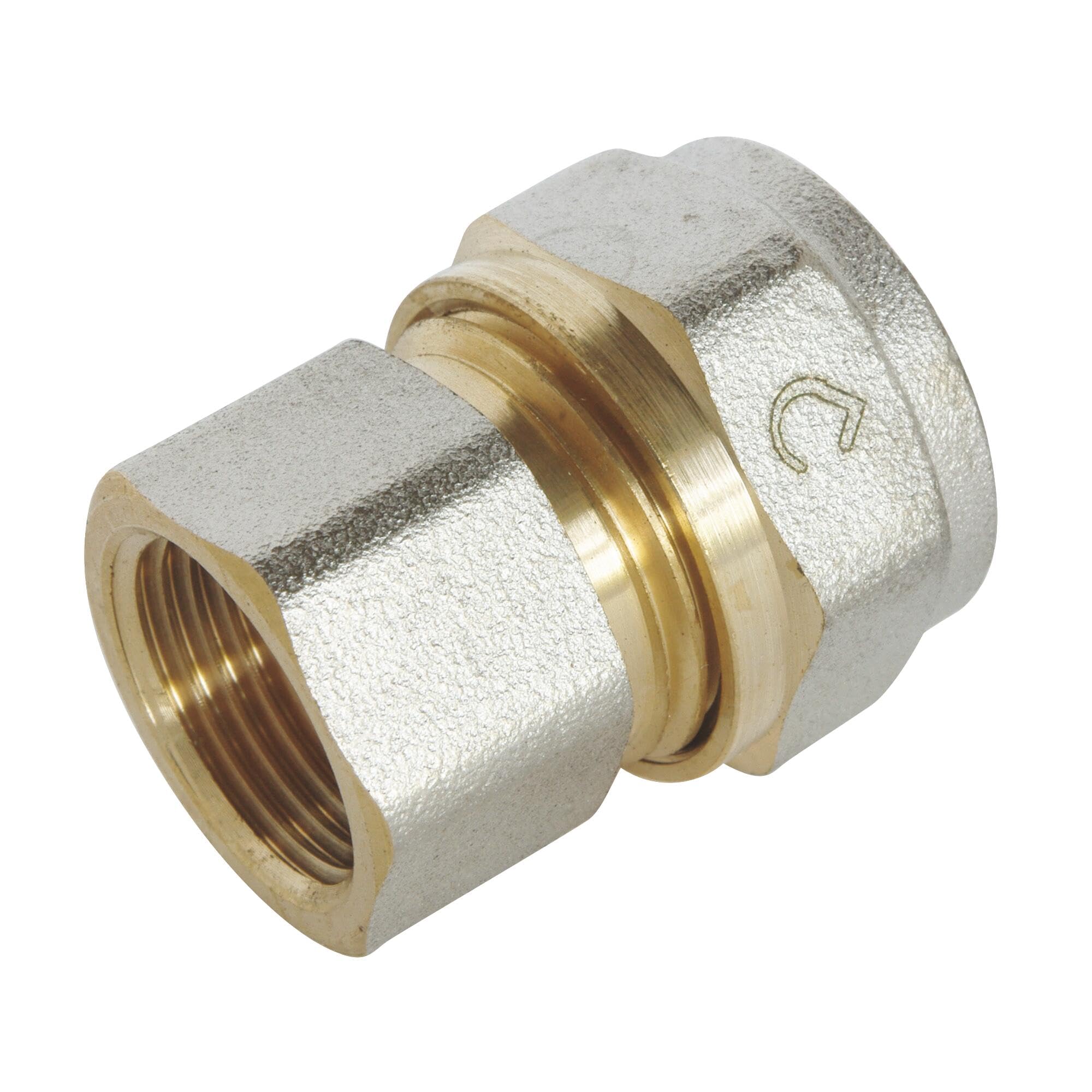 SOMATHERM FOR YOU, Raccord droit à visser pour tube multicouche Ø16 - Femelle 12/​17 - Installation facile sans outil spécifique - Étanchéité optimale avec joints toriques - Démontable