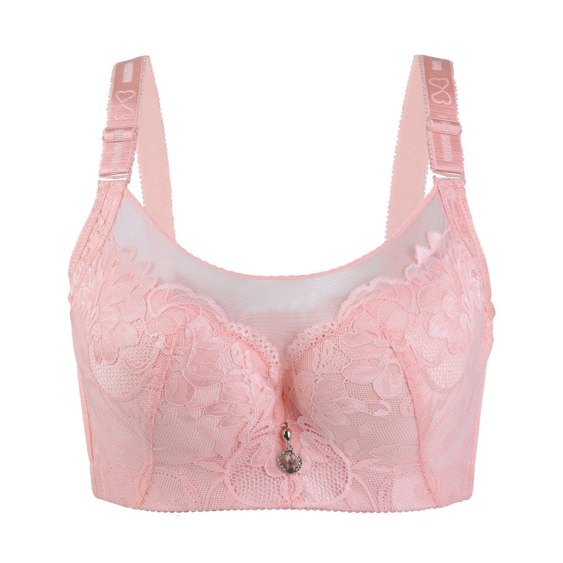 UxcellWomen Lace Front Full Coverage Push Up Convertible Non Padded Underwire Cami Bra