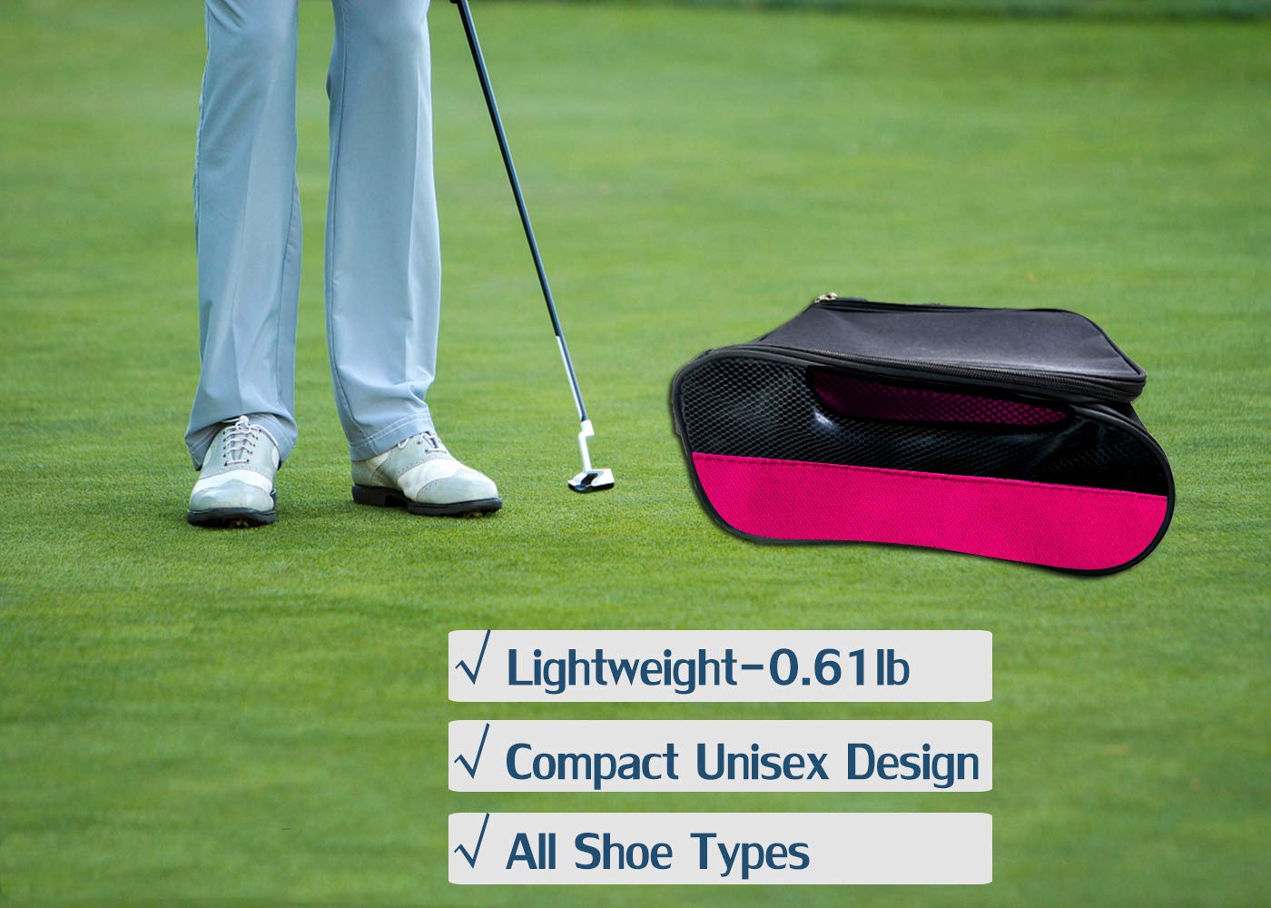 Bolsa para Zapatos de Golf, Bolsas de Zapatos de Golf para Hombres y Mujeres, Bolsas de Transporte con Cremallera con ventilación, Bolsa de Zapatos Deportivos de Viaje