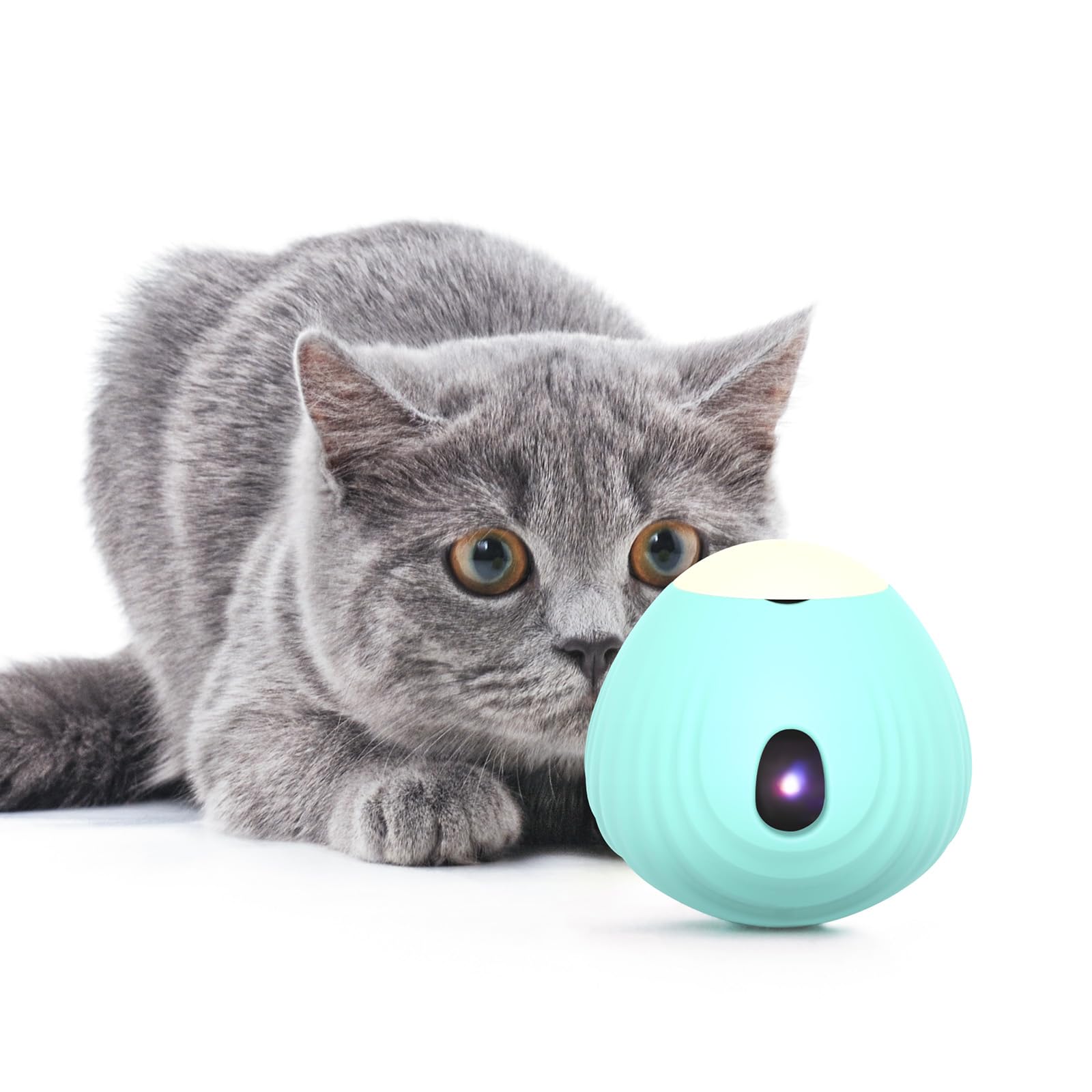 Ni-SHEN Interactive Cat Toys Ball, Toy Balls for Cats, Toys for Indoor Cat Kitten, Reuleaux Triangle Design Motion, Automatic Random moving & USB Rechargeable with LED Light