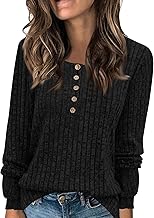 Générique Women's Chic Warm Solid Colour Loose Fashion Pullover Crew Neck/V Neck Long Sleeve Pullover Women's Winter Knitted Sweater Warm Lightweight Chic and Elegant