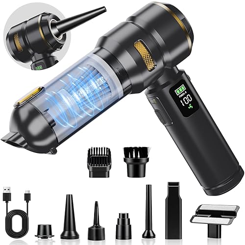 Portable Cordless Handheld Vacuum Cleaner for Car,Smart Display,Dual-Mode:Suction & Blowing,3-Stage