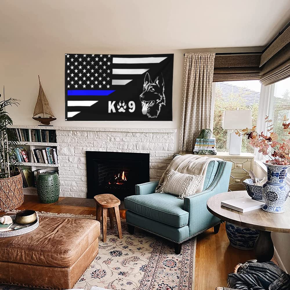 Mokarier Polizei-Hundeflagge – Deutscher Schäferhund K9 Design, 90 X 152 Cm, Mit Messingösen – Für Wand, Garten & Deko