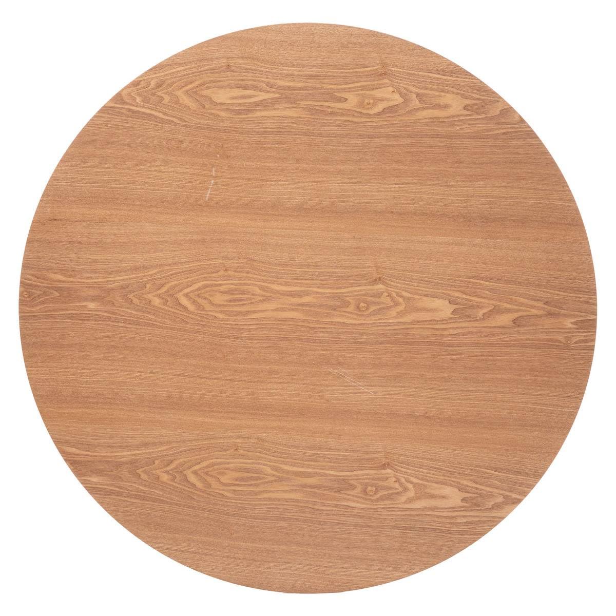 Atmosphera - Table à Manger Ronde Elias 4 Personnes D 102 cm, Plateau Effet Chêne et Pied Central Métal Noir - pour Salle à Manger, Cuisine