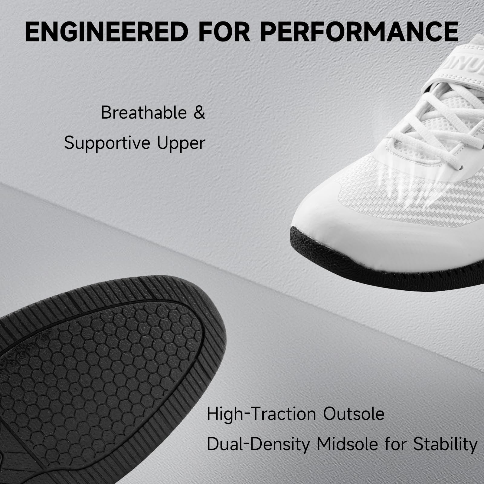 MANUEKLEAR Deadlift Shoes, Strong Anti-Slip Lifting Shoes for Men, Professional Training Weightlifting Shoes for Men and Women, Squat Shoes for Powerlifting with Rubber Non-Slip Sole