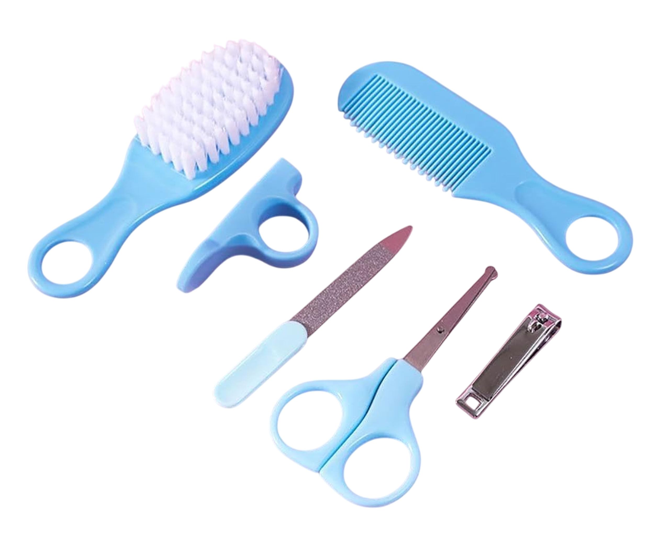 YB STORE Baby Grooming Kit,Brush,Comb,Scissors,Nail Files,Finger stall,Nail cligpers, Grooming Kit for New Born Baby Multicolor 6in1-image-25