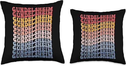 Miniatura 3 de Gundelsheim City Groovy Retro Throw Pillow, 18x18, Multicolor