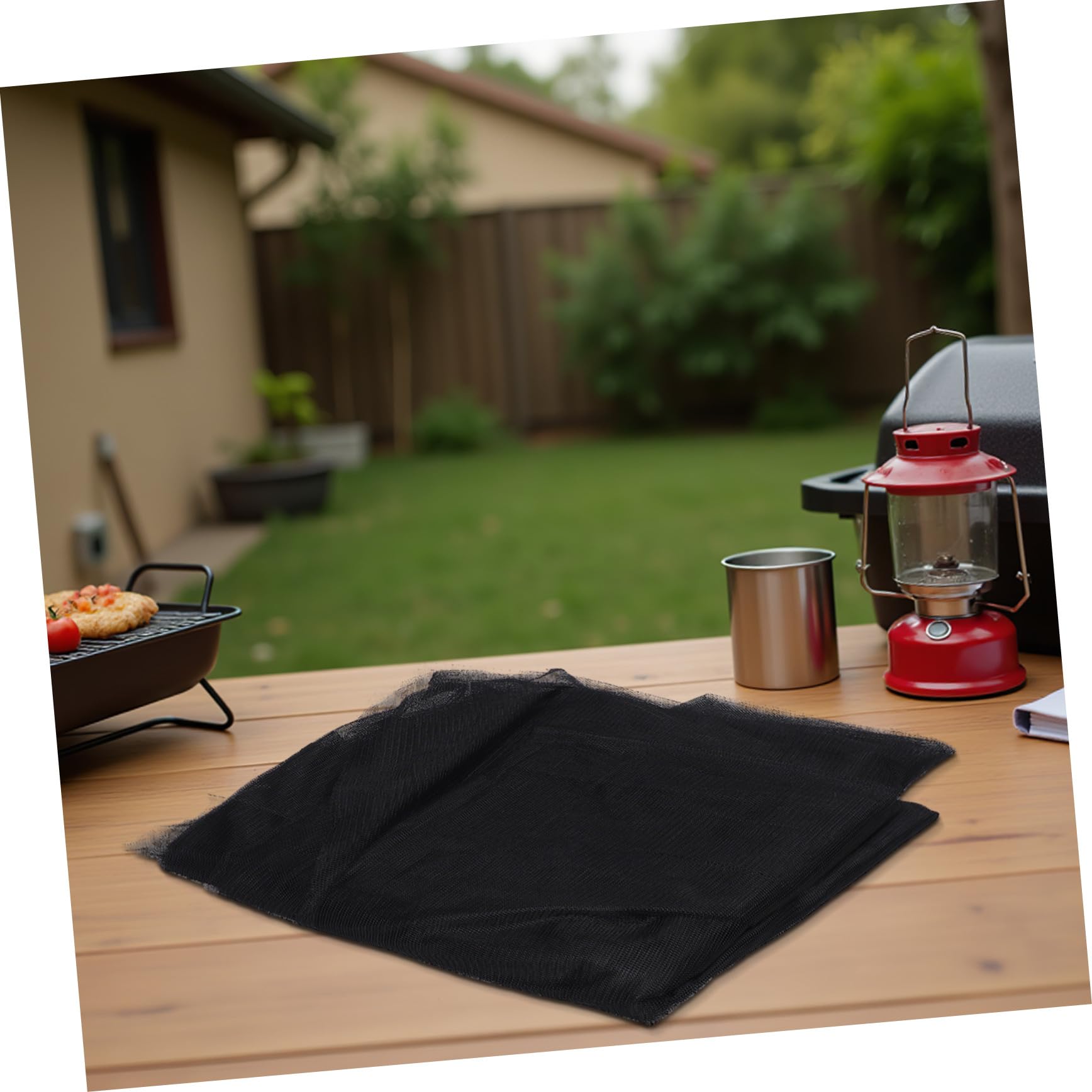 PRETYZOOM 3 Pezzi zanzariera da esterno reti da campeggio all'aperto Schermata a maglie zanzare per patio rete da rete da patio mesh zanzare poliestere Nero