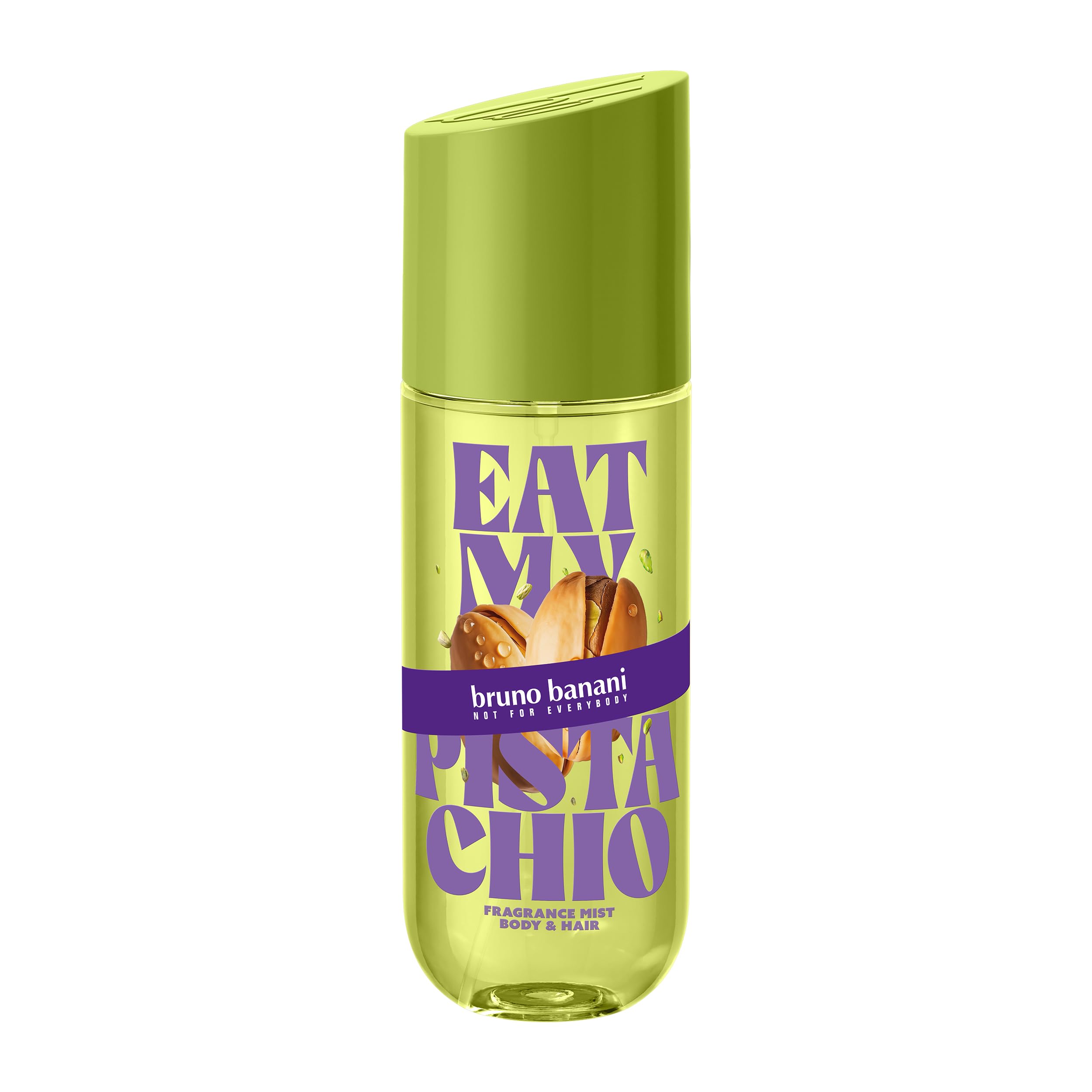 bruno banani Eat My Pistachio Body & Hair Mist für Sie, ambrierter Gourmand-Duft für Körper & Haare, 236ml - 1