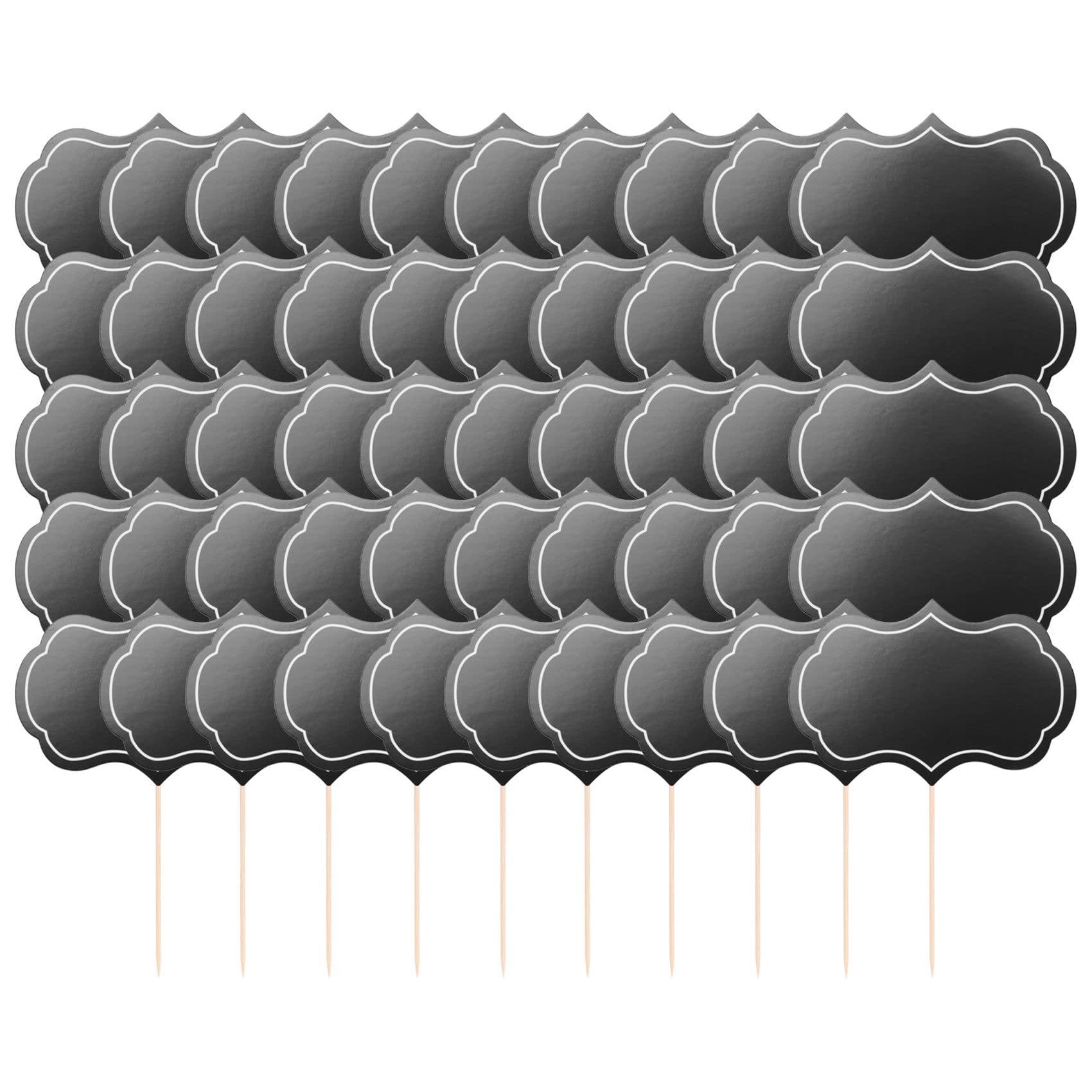 FTEYJEUIOTY 50 Pieces Cheese Markers for Charcuterie Board Buffet Labels Food Tags Blank Toothpick Flags Appetizer Signs Chalkboard