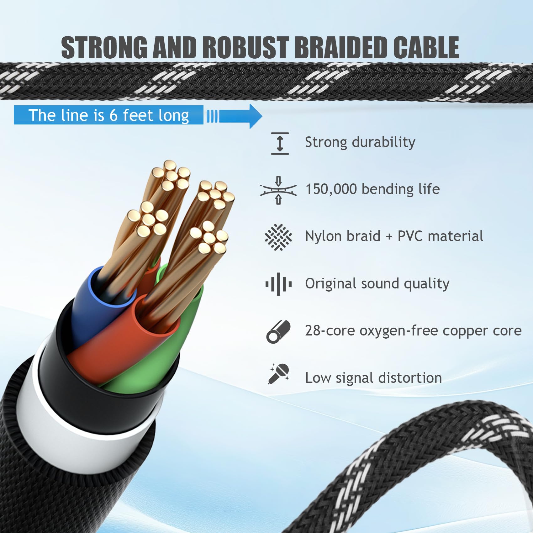 Philmore 25-Ft Fully Shielded Retractable Coiled Audio Cable Stripped and Tinned To Bare Wire On Both Ends; 44-495