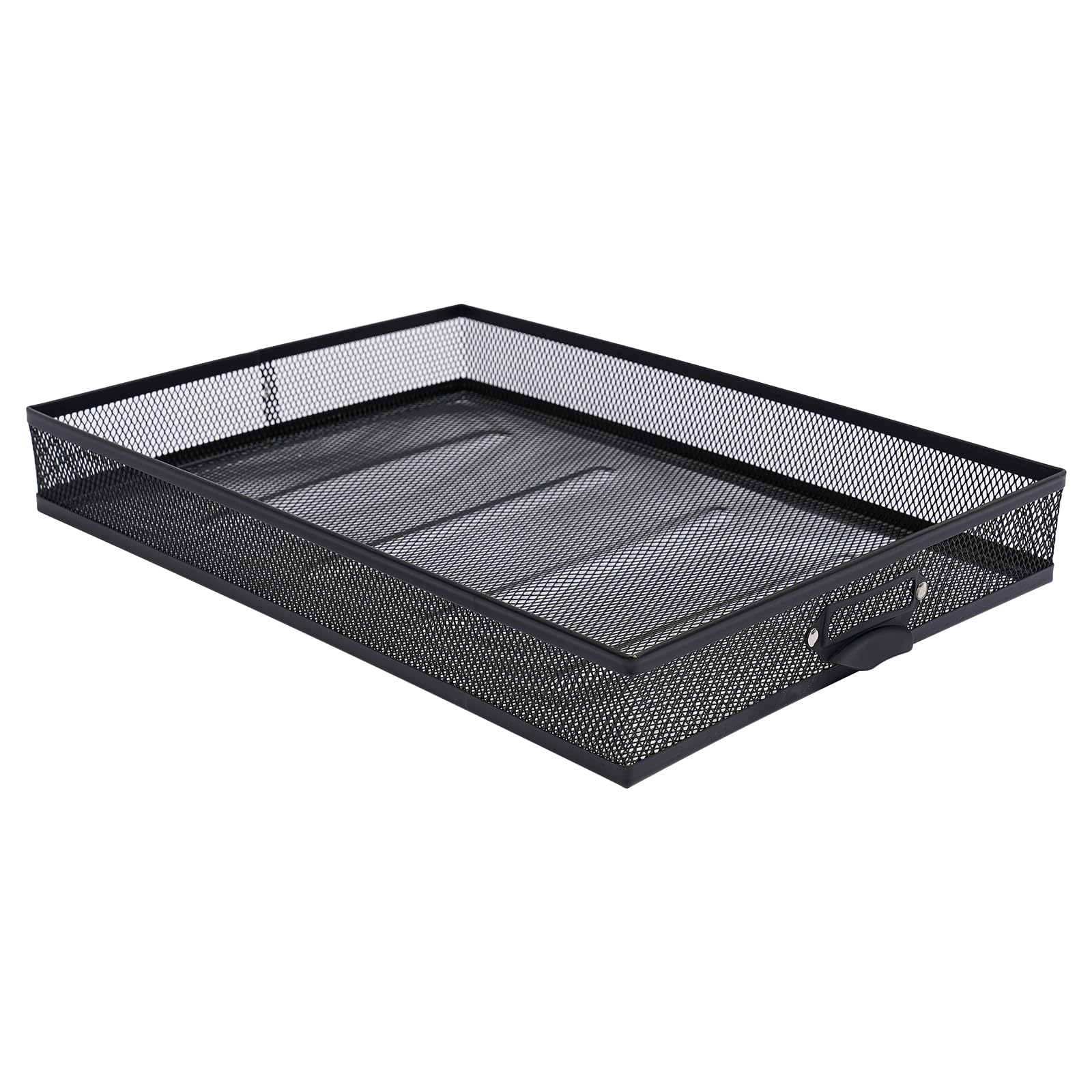 Organizer da scrivania in ferro a 5 livelli, nero, portata 15 kg, antiscivolo, per ufficio e casa