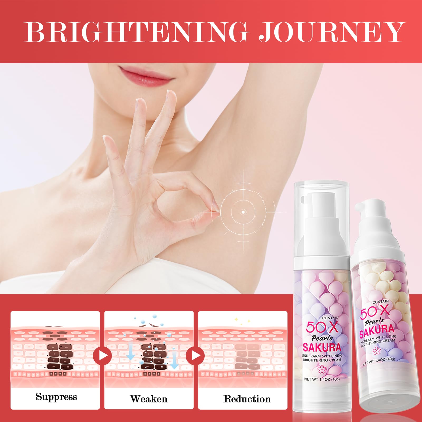 Crema Blanqueadora para Partes Íntimas y Cuerpo con Niacinamida y Colágeno, Crema Aclarante de Axilas, Entreperna, Codos y Rodillas, Hidratación Profunda y Corrección de Manchas Oscuras, 80g — view 4