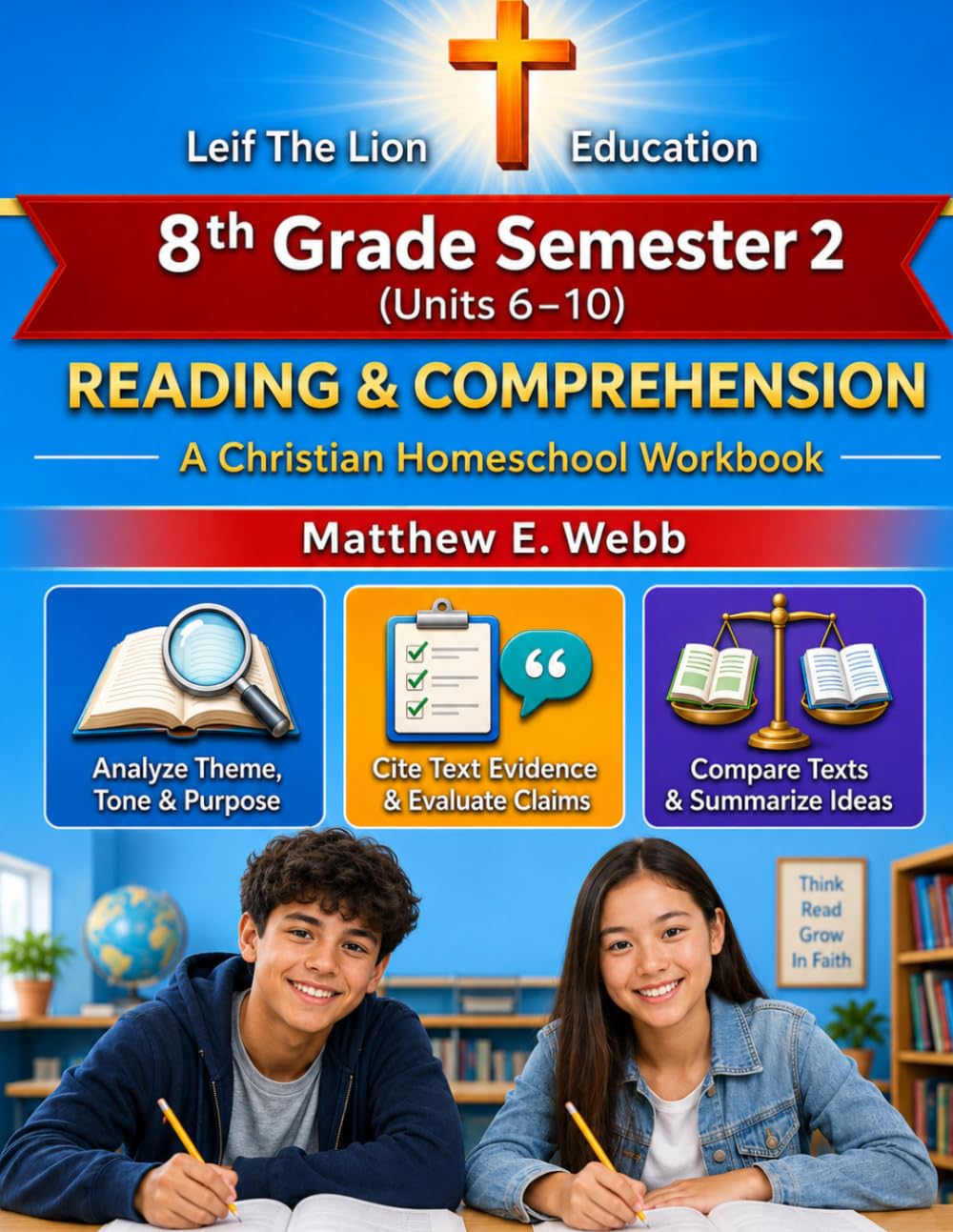 8th Grade Reading and Comprehension - Semester 2 Units (6- 10): A Christian Homeschool Workbook (Grades 3 - 12th Reading and Comprehension Semesters 1-2)