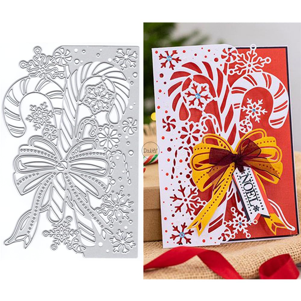 DzIxY Beautiful Cane Snowflake Metal Cutting Dies for Card Making Embossing Paper Die Cuts Sets Album Scrapbooking Templates Stencils Storage Pockets — image 1
