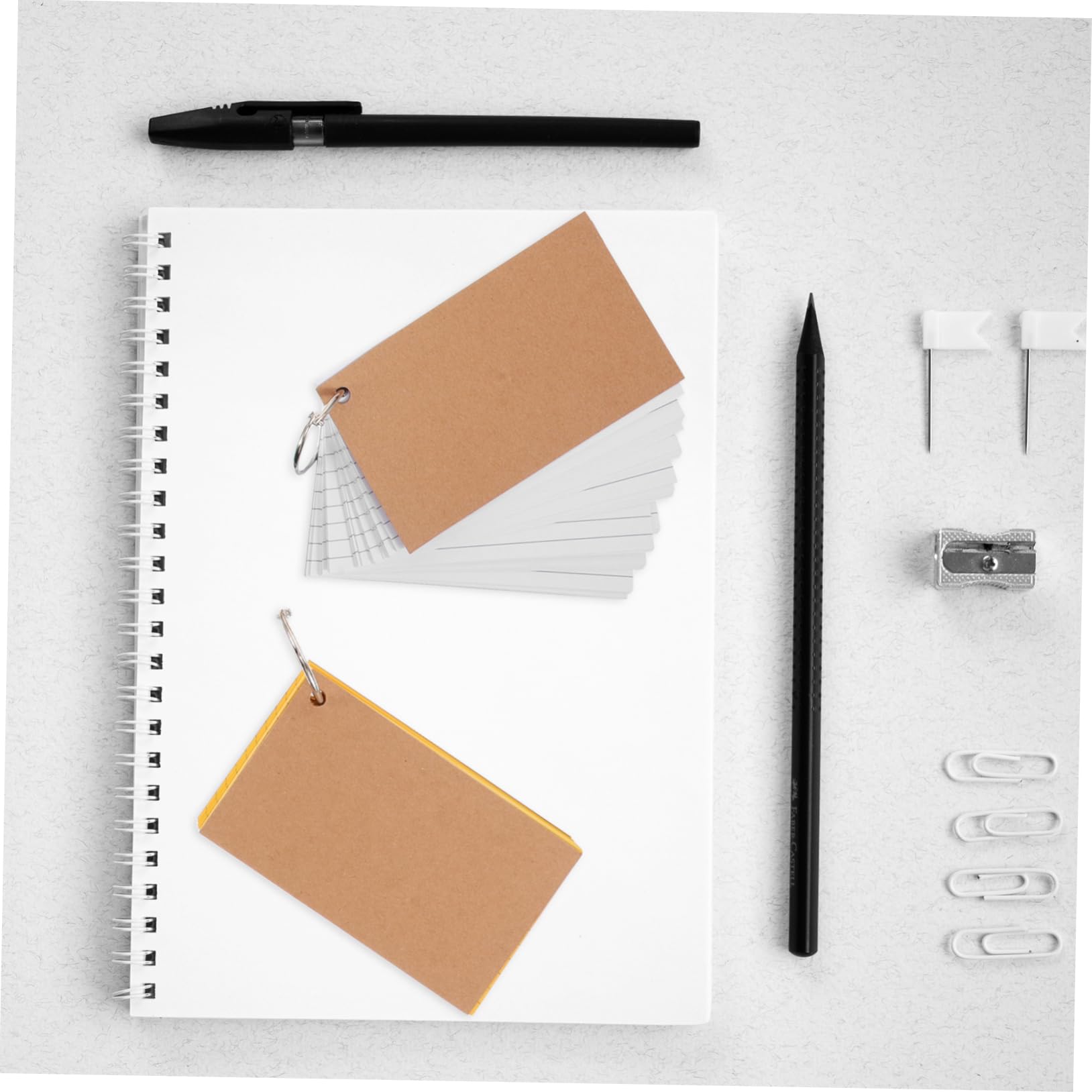 SEWACC 10 Stück Teiliges Karteikarten mit Ringen Beidseitig Linierte Lernkarten aus Stabilem Kraftpapier für Studium Arbeit und Meetings Einfach zu Organisieren und