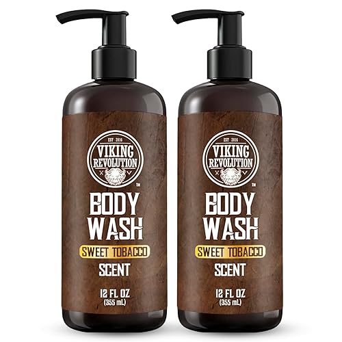 Viking Revolution Sweet Tobacco - Gel de ducha para hombre con vitamina E y aceite de romero, gel de ducha para hombres (12 onzas líquidas, paquete
