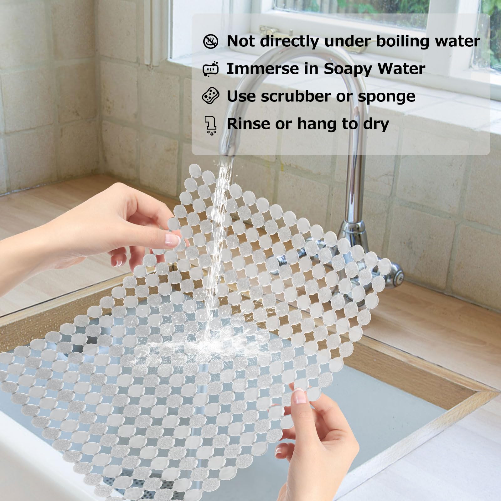 Tappetini Lavello In PVC Antiscivolo - 2 Pezzi 30x40cm Per Protezione Ceramica/Acciaio - Foto 8