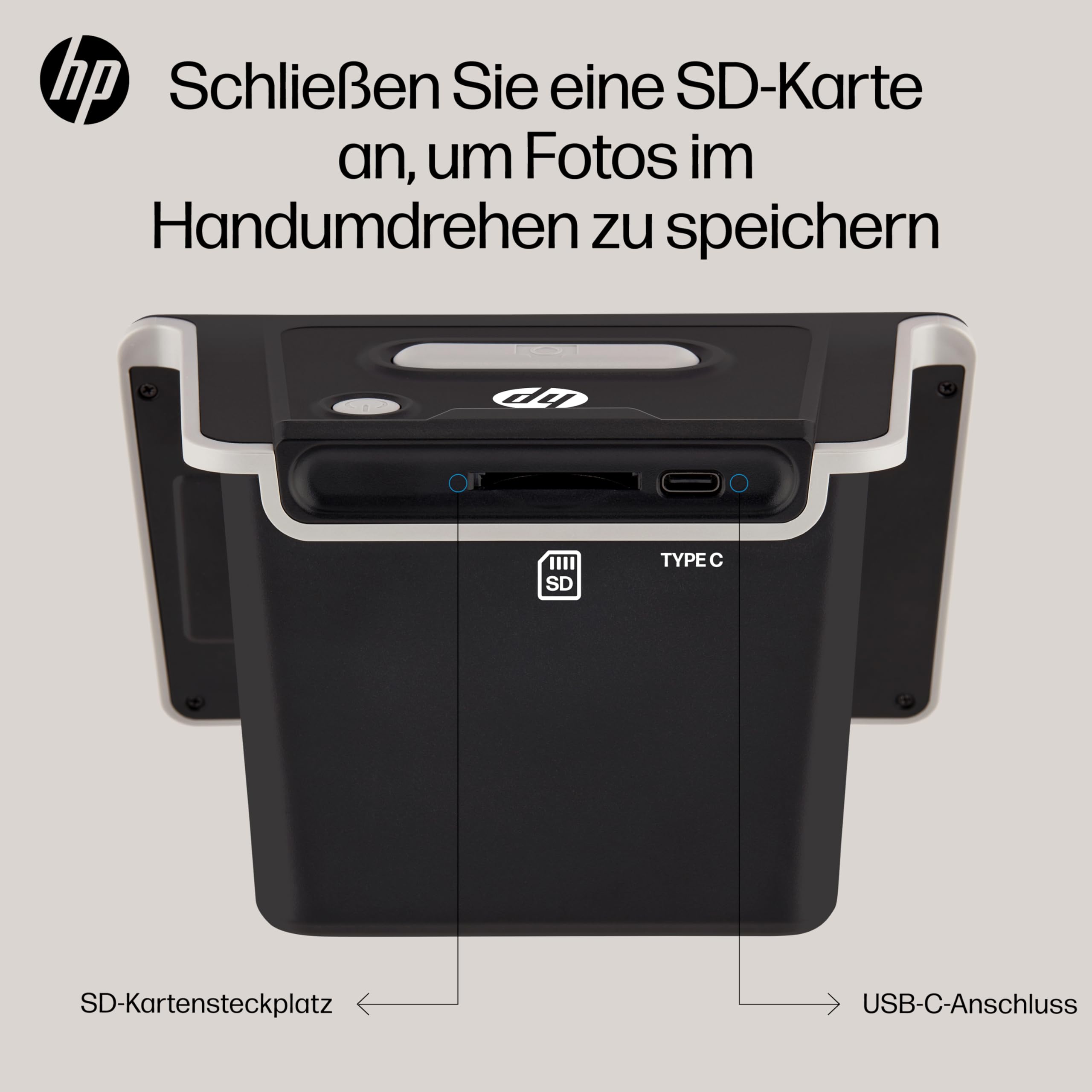 HP FilmScan Touchscreen-Film- und Diascanner mit 5-Zoll-LCD-Bildschirm, wandelt Negative und Dias schnell in Digitale 22-MP-JPEG-Fotos um, kompatibel mit 135er-, 126er- und 110er-Filmen und -Dias