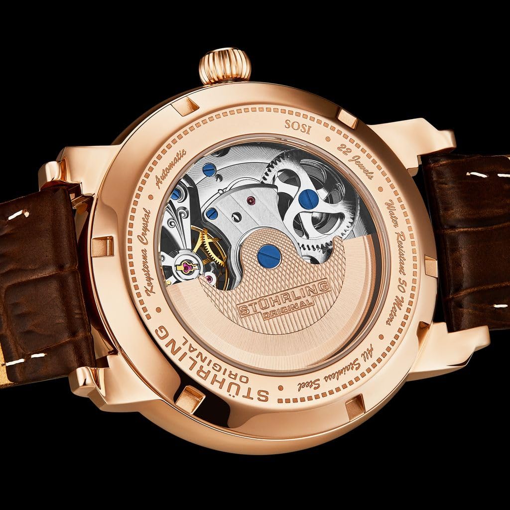 Stuhrling Original Relógio social masculino, movimento automático, mostrador esqueleto, duas vezes, caixa de aço inoxidável de 44 mm em promoção! Veja a oferta e mais achadinhos de Relógios de pulso 4 Hoje é o melhor dia para comprar Stuhrling Original Relógio social masculino, movimento automático, mostrador esqueleto, duas vezes, caixa de aço inoxidável de 44 mm com aquele preço maroto! Promoção! Aproveite a oferta! 4