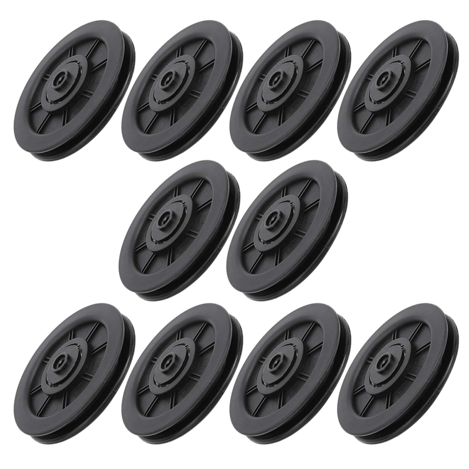 Lot de 10 roues de poulie à roulement en nylon, diamètre extérieur de 100 mm avec alésage intérieur de 10 mm, roue de poulie de roulement de remplacement pour équipement