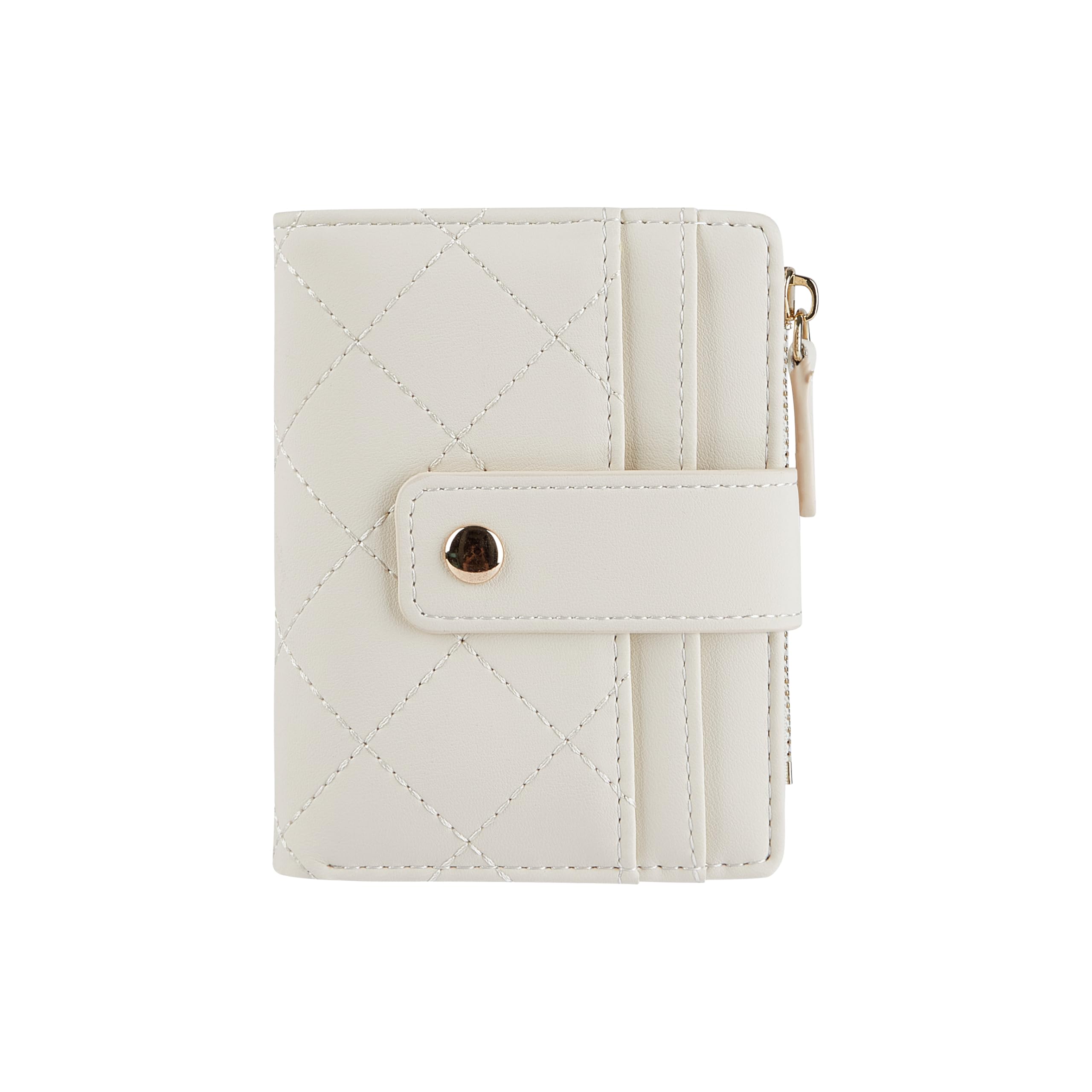 Cynure Women's Cute Leather Card Holder Small Compact Bifold Wallet with Zip Coin Pocket