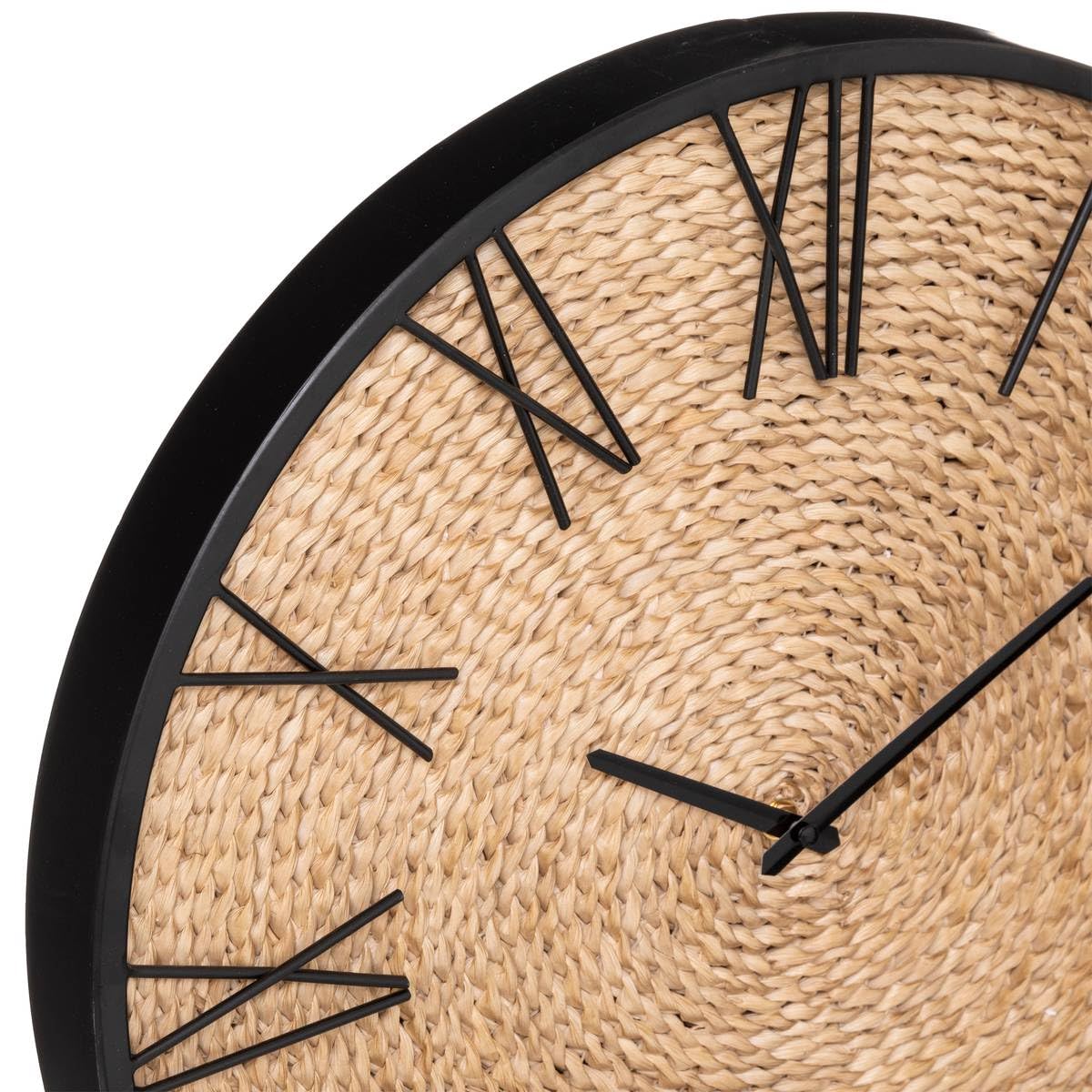 Atosphera Nico Wandklok - etaal en Stro, 50 c, Beige