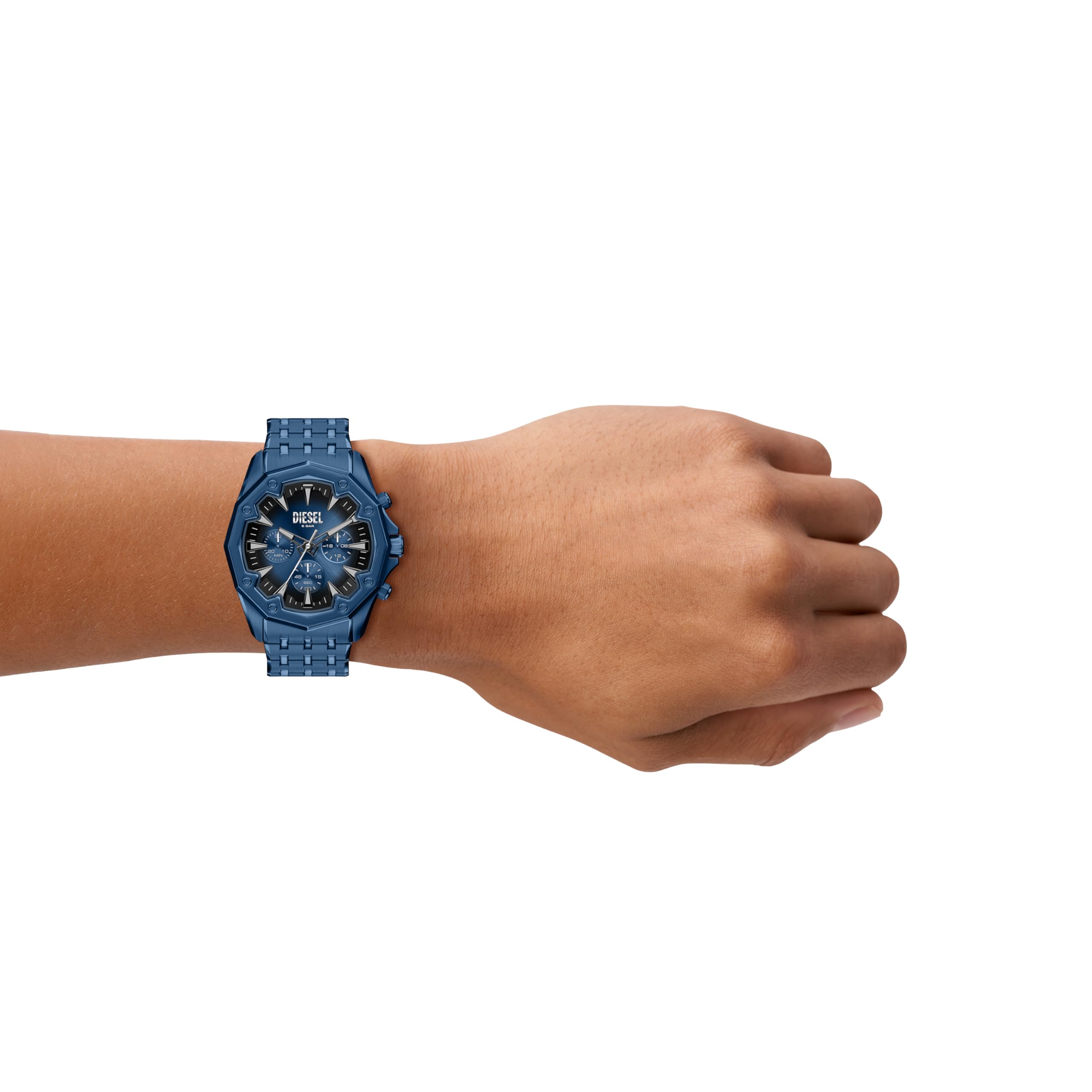 Diesel Stinger Hombre Reloj de 46MM de Acero Inoxidable Azul, DZ4705