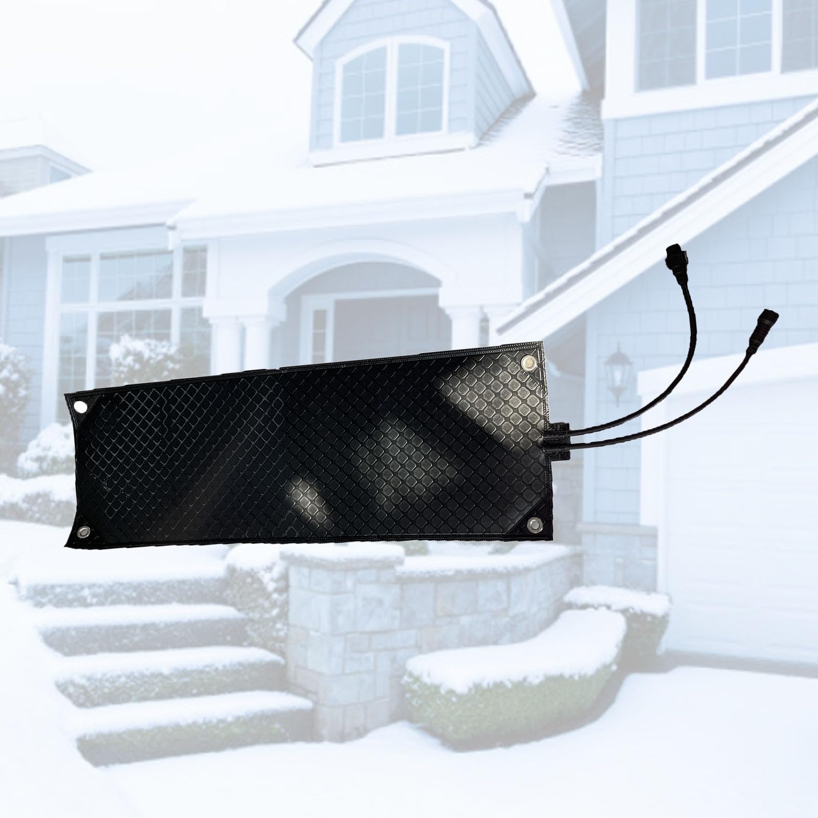 Tapis chauffant d'extérieur pour faire fondre la neige et la glace, tapis chauffant imperméable, vitesse de fonte de 5 cm/h pour patios en hiver et prévention, 1 pièce - 10 x 48 po