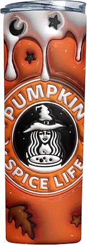PSL - Vaso 3D de calabaza y especias, vasos de Halloween, taza de cerveza de brujas, regalos de otoño para mujeres, diseño de acero inoxidable disponible en Yaxa Peru