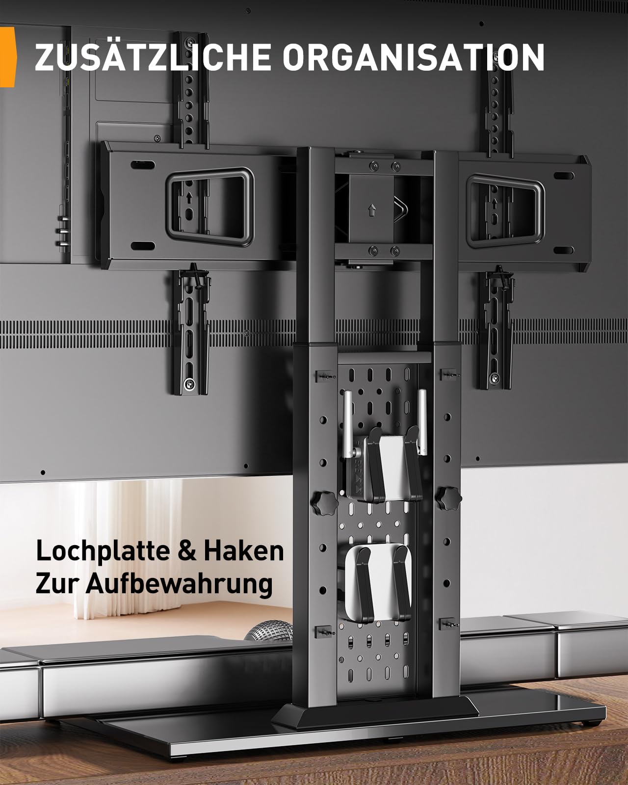 Perlegear PGTVS36 - Supporto per TV girevole da 42 a 90 pollici, per TV fino a 150 libbre, con ampia base per TV regolabile in altezza, supporto TV, max VESA 600 x 400 mm