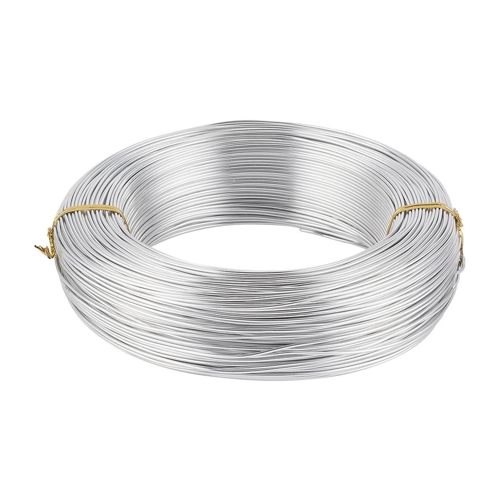 Rzeźbienie w aluminium Metal Drut rzemieślniczy, Drut aluminiowy 500g 0,8-4mm wielokolorowy do samodzielnego wyrobu biżuterii(Silver Color,3.5mm)