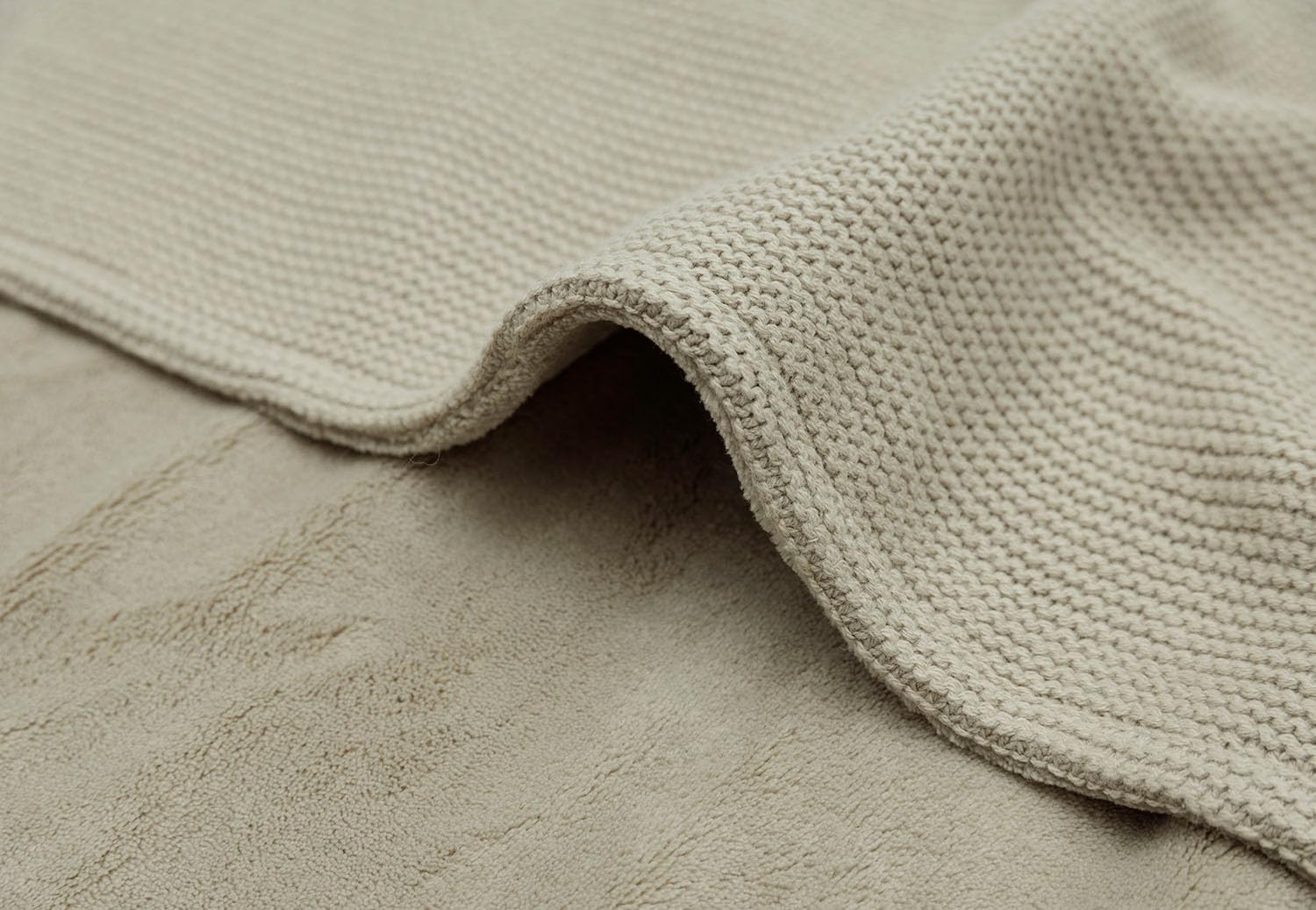 Jollein 517-511-67054 Kocyk dziecięcy, z dzianiny z pluszowym futerkiem, Basic Knit Olive (75 x 100 cm)