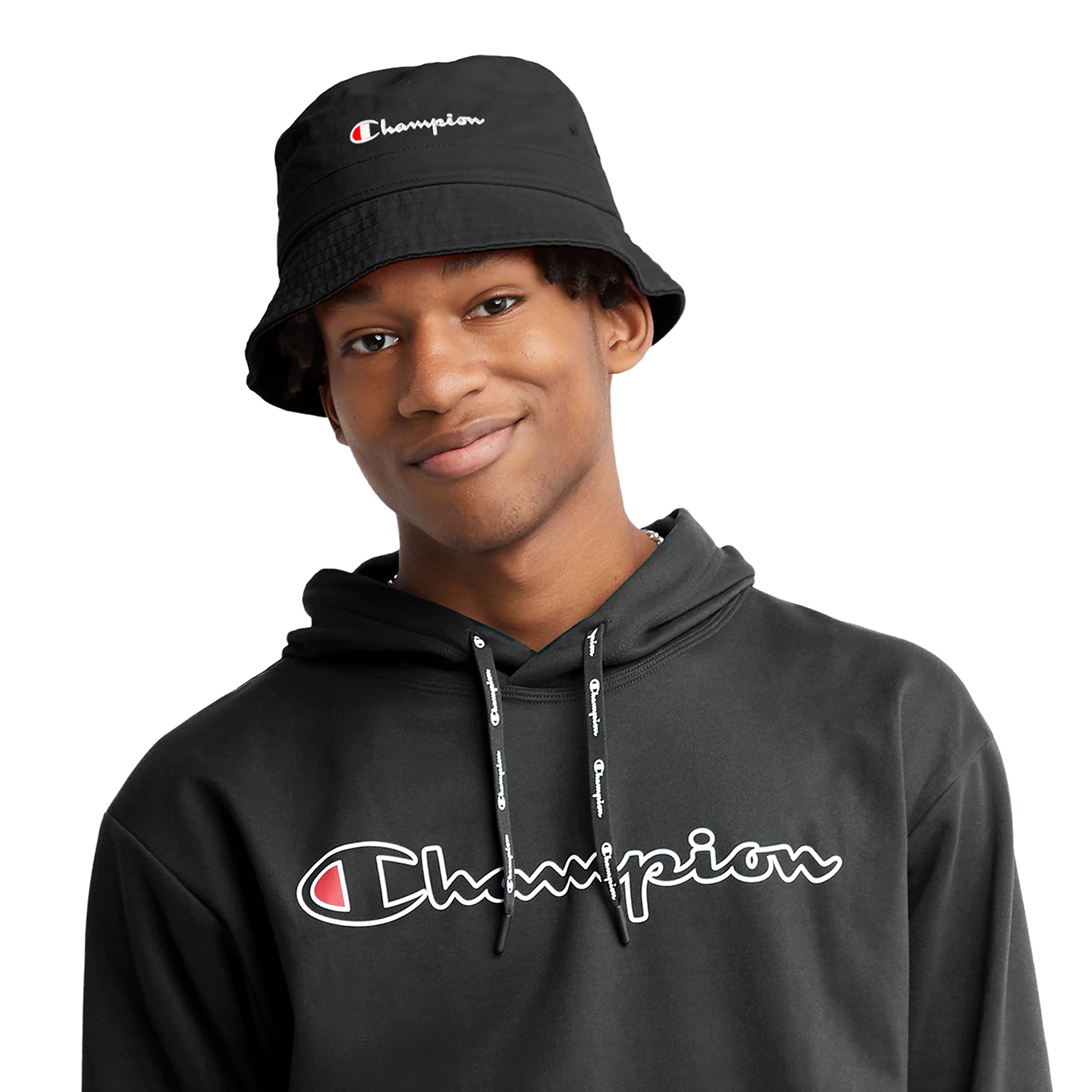 ChampionMen's Garment Washed Relaxed, Cotton, Unisex Fit Bucket Hat, Script