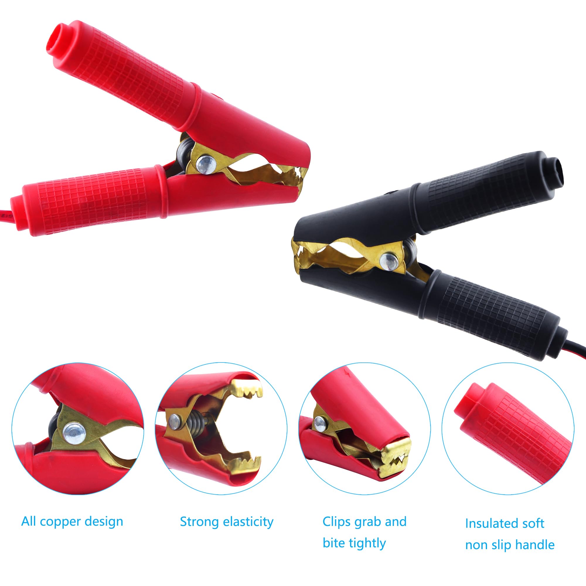Câble de batterie à pince crocodile vers allume-cigare femelle avec fusible 20 A, 14 AWG 12 V-24 V, pinces crocodiles pour voiture, onduleur (3 m)