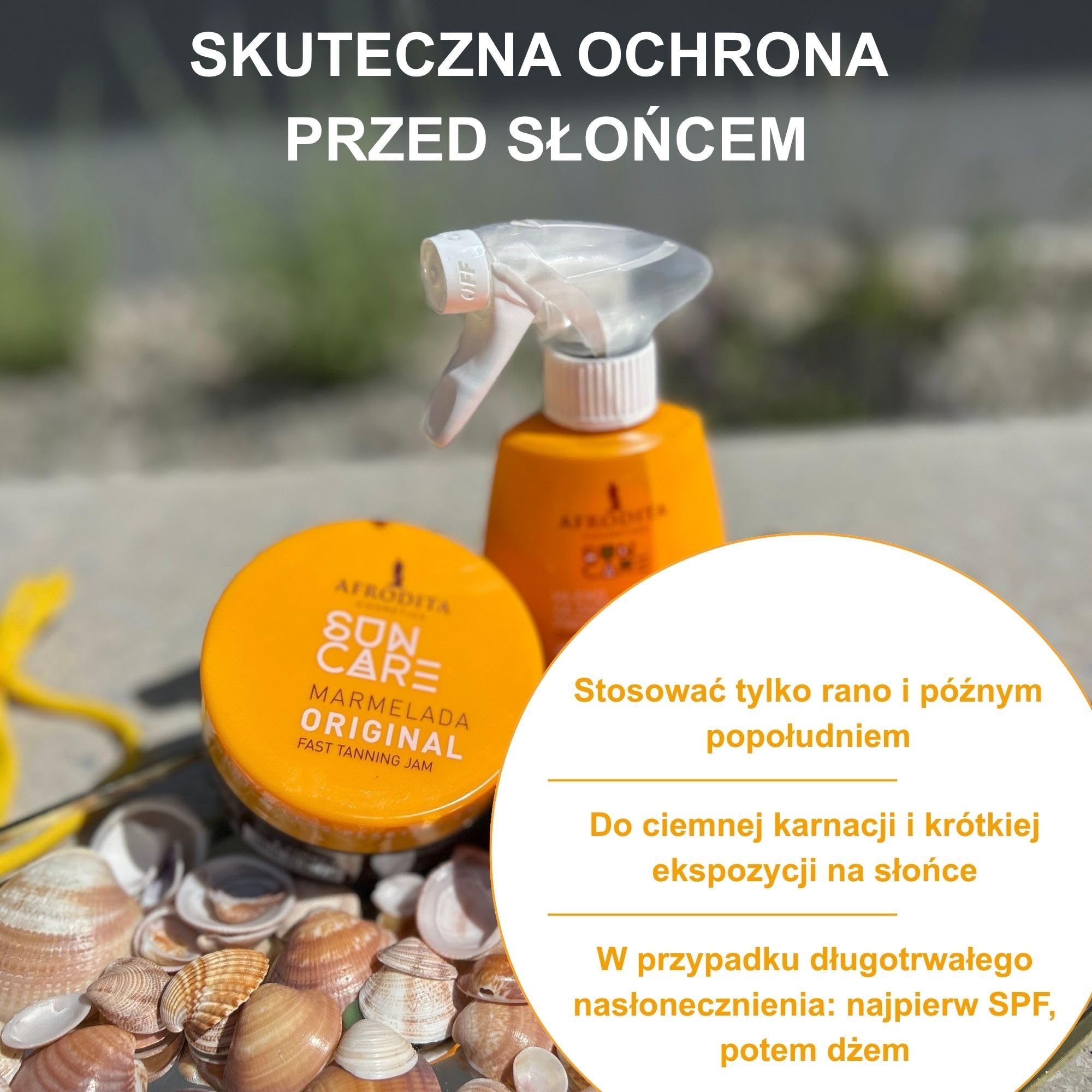 Afrodita Cosmetics Brązowy dżem SUN CARE | Do szybkiego i intensywnego opalania