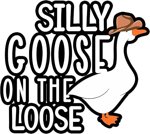 Pegatina de ganso tonto, calcomanía sarcástica, ganso tonto retro al atardecer, divertido adhesivo de ganso de la madre, regalo para él, regalo para