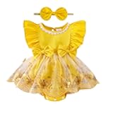TOKIAGO Baby Girl Clothes Newborn Summer Outfits Butterflies Embroidery Tulle Ruffle Sleeveless Infant Romper 0-18 Months