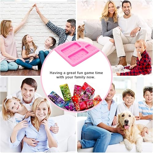 Miniatura 7 de Molde de dominó de tamaño profesional para fundición de resina, molde de juego de silicona, moldes de resina epoxi súper brillante