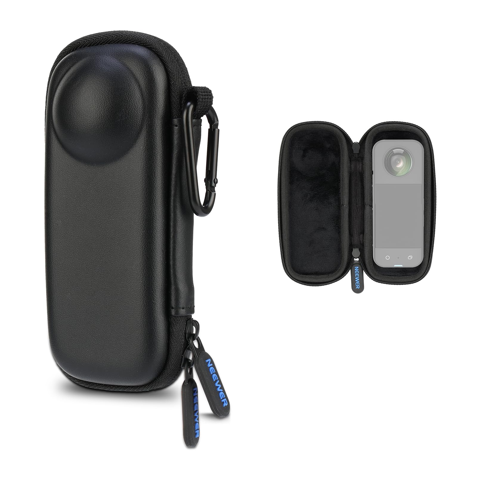 NEEWER BASICS Carrying Case Compatible with Insta 360 X5, Portable Small Travel Protector Hard Shell Protective Storage Bag with Carabiner, Action Camera Accessories Compatible with Insta360 X5, PB032