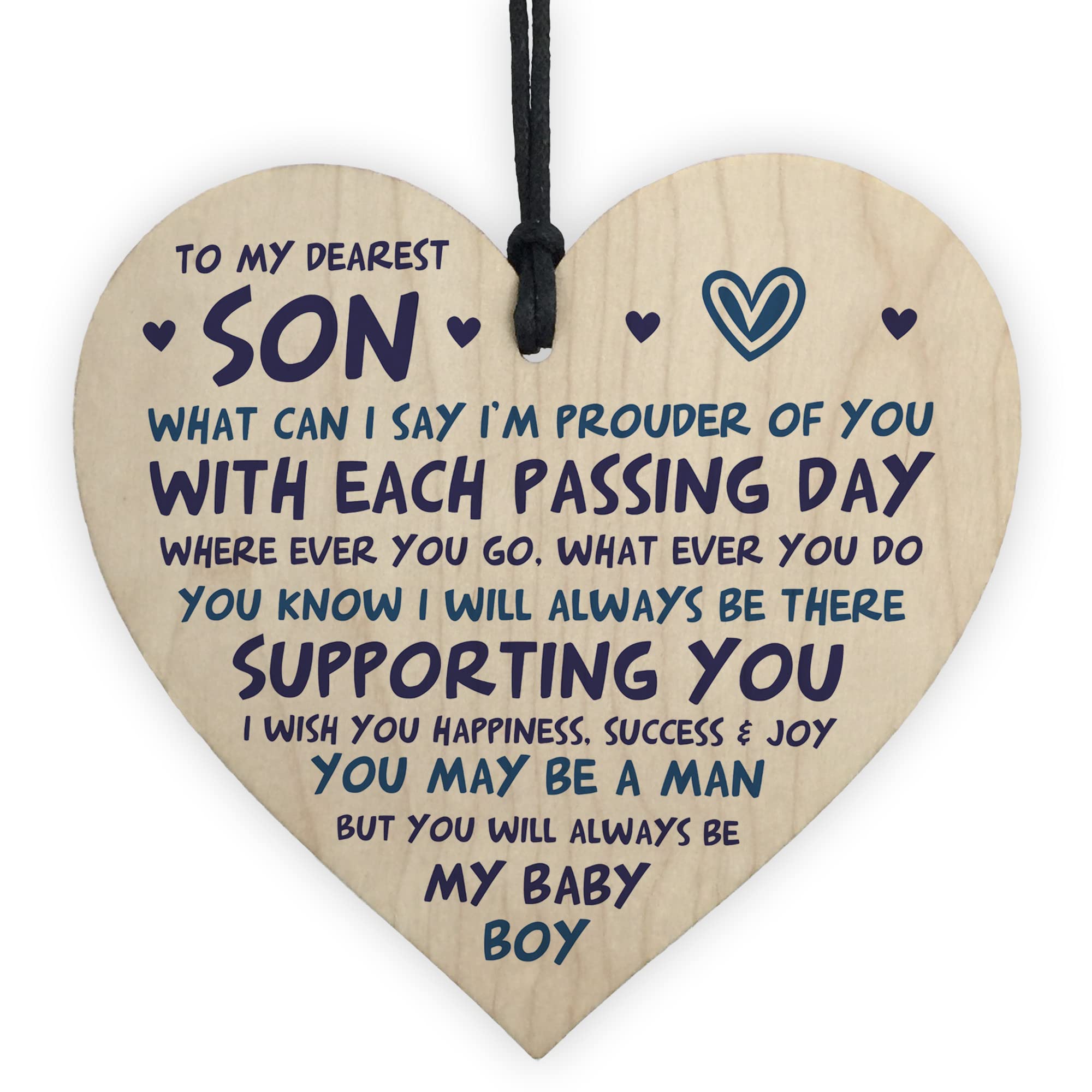 Son Birthday Card, Birthday Card For Son, Son Birthday Gift, Birthday Gift For Son, Birthday Card For Him (Wood Heart)