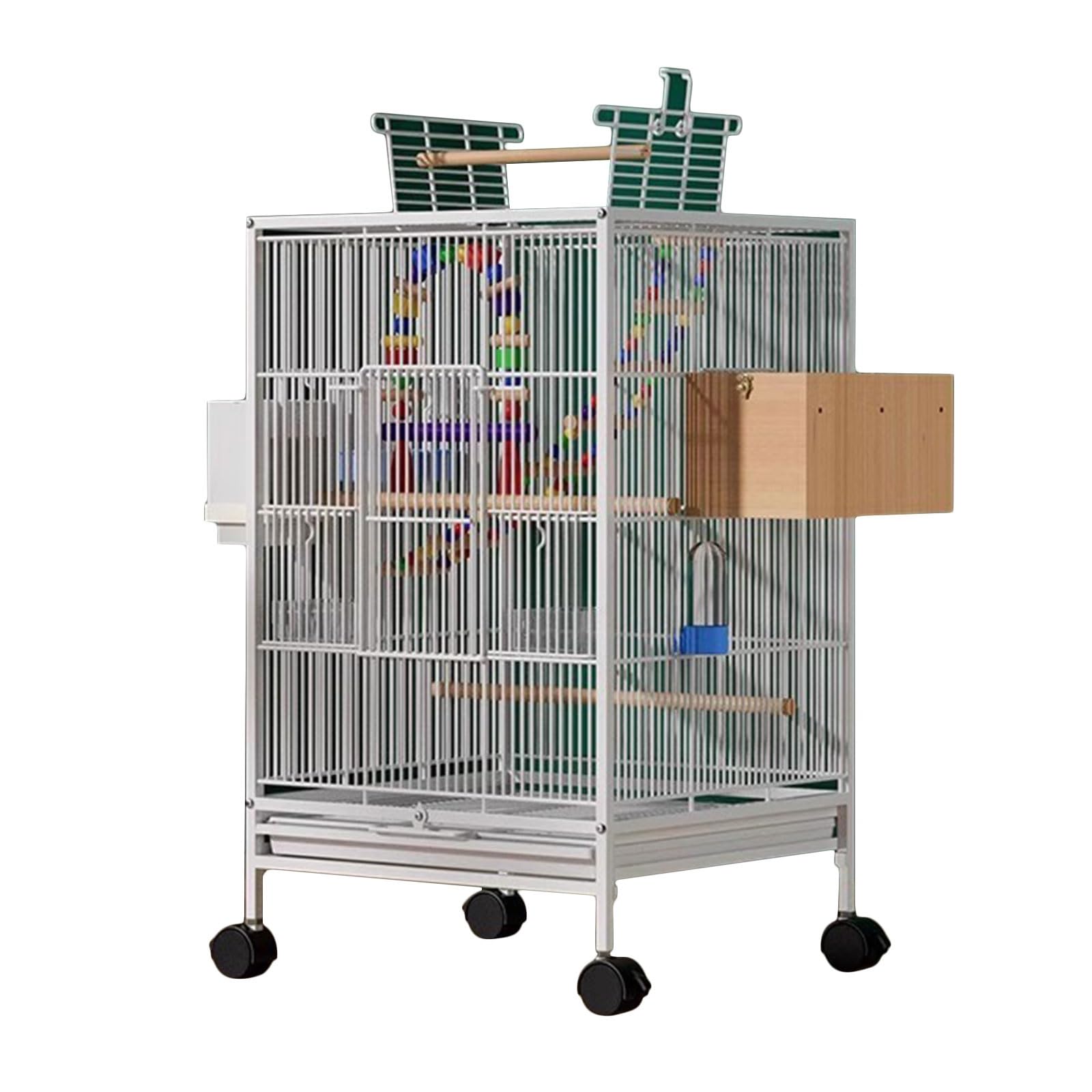 Grande cage à oiseaux d'intérieur en métal durable pour grands perroquets